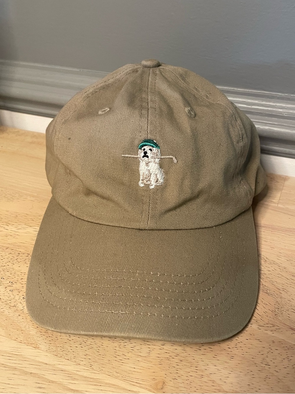 Random Golf Club Adjustable Embroidered Tan Dog Doodle Golf Cap